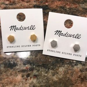 **BRAND NEW MADEWELL SILVER AND GOLD STUDS**